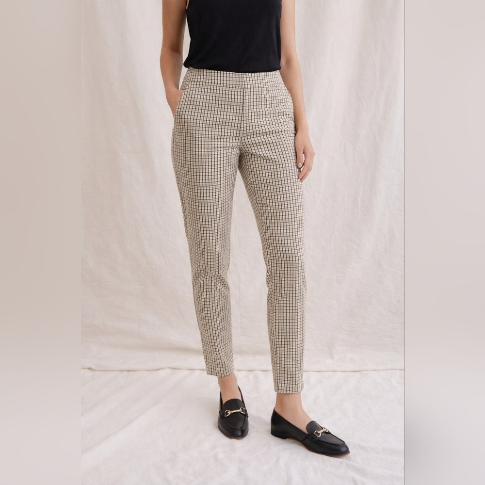 a new day Beige & Black Check Ankle Pants